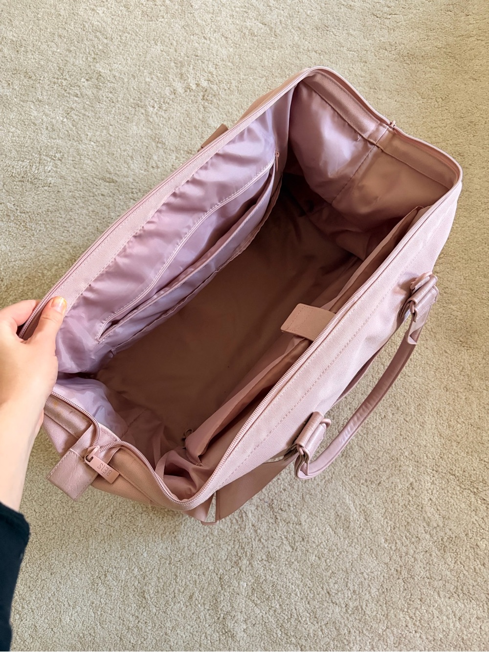 BEIS Blush Pink Travel Duffel with Bottom Compartment - Picture 3 of 4